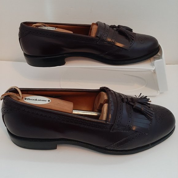Allen Edmonds 11B Bridgeton Dark Chili Dress Shoes Loafers Slip Ons tassles main image 5
